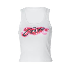 Sweetheart pattern u neck tank top
