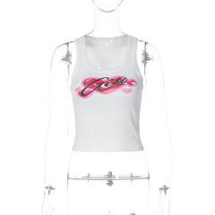 Sweetheart pattern u neck tank top