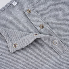 Long sleeve crewneck button self tie pant set