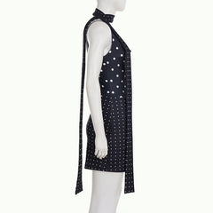 Polka dot slit v neck cami mini dress