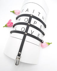 PU leather rivet thigh band