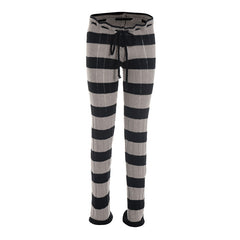 Striped drawstring knitted low rise pant