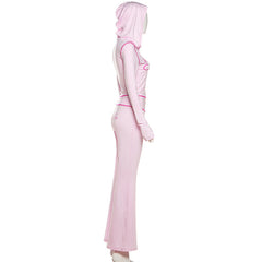 Hoodie long sleeve letter print pant set
