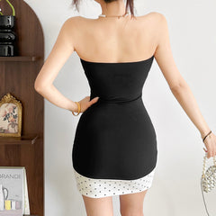 Bowknot backless tube mini dress