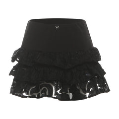 Butterfly applique ruffle mini skirt