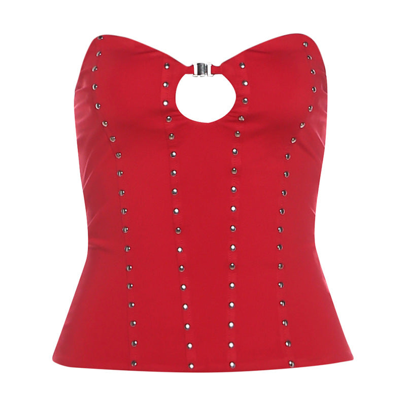 Sweetheart neck hollow out cut out top