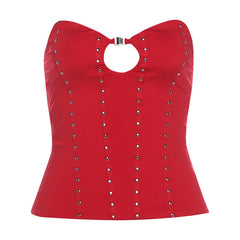 Sweetheart neck hollow out cut out top
