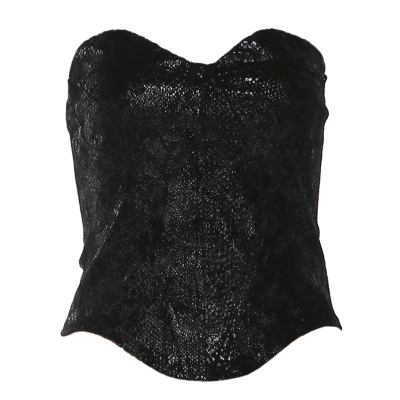 Sweetheart neck corset backless top