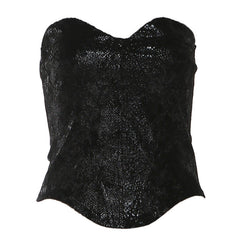 Sweetheart neck corset backless top