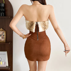 Lace up A line mini skirt