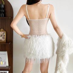V neck bowknot lace cami bodysuit