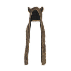 Fluffy animal ears applique cap