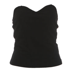 Sweetheart neck solid fluffy top