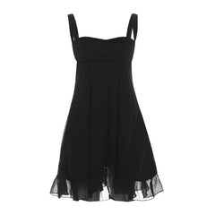 Zip-up v neck button backless cami mini dress