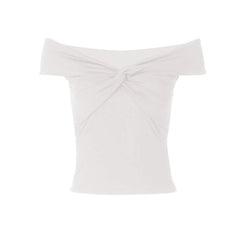 Short sleeve off shoulder ruched top