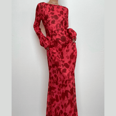 Sheer mesh see through zebra print long sleeve zip-up contrast maxi dress-final-sale