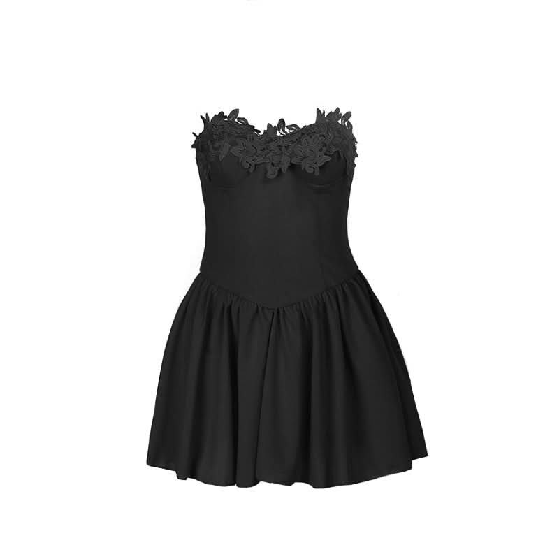 Sweetheart neck zip up mini dress