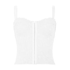 Lace button corset cami top