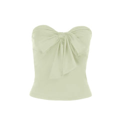 Sweetheart neck bowknot tube top