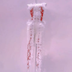 Beaded flower applique slit tube midi dress