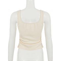 U neck flower pattern tank top