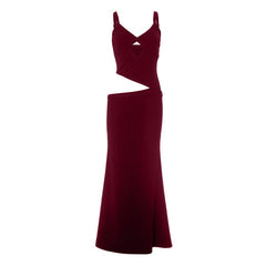 V neck hollow out cami cut out maxi dress