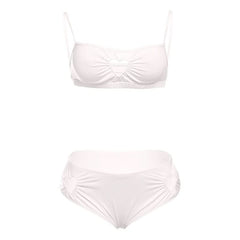 Hollow out square neck ruched cami pant set