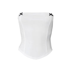 Bowknot solid backless tube top