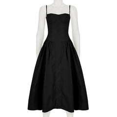Ruched zip-up backless cami midi dress