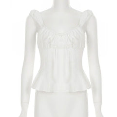 Pleated v neck self tie zip-up solid top