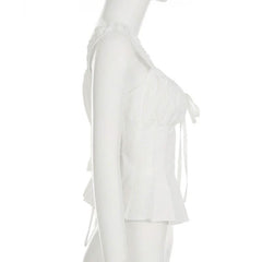 Pleated v neck self tie zip-up solid top
