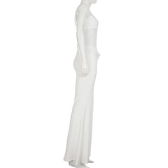 Ruched mesh patchwork solid tube maxi dress