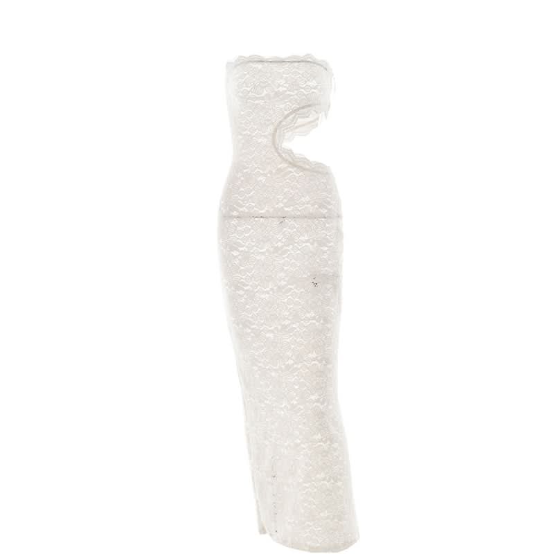 Hollow out lace tube cut out maxi dress