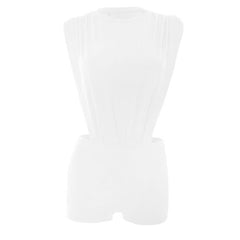 Crewneck button ruched solid pant set