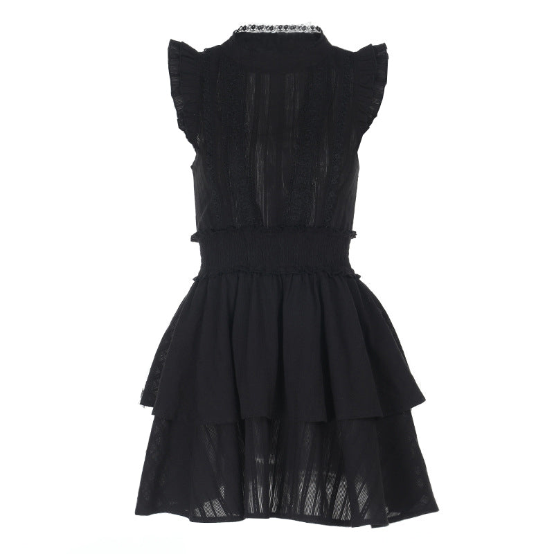 Cap sleeve ruffle smocked mini dress