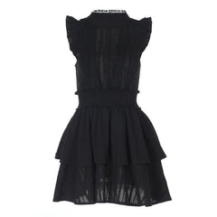 Cap sleeve ruffle smocked mini dress
