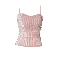 Corduroy adjustable backless cami top