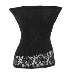 Lace off shoulder sleeveless solid top