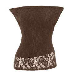 Lace off shoulder sleeveless solid top