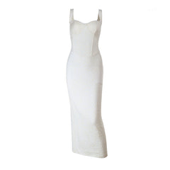 V neck slit zip-up cami maxi dress