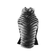 Halter fluffy contrast buckle backless top