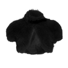 Short sleeve fluffy cargo crop top