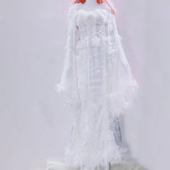Long flared sleeve flower applique lace hem maxi skirt set