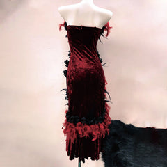 Long flared sleeve lace flower applique irregular mini dress