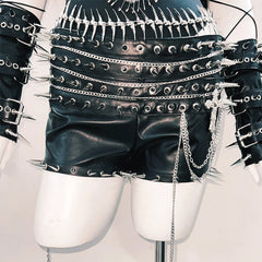 Mesh u neck rivet applique cami bodysuit