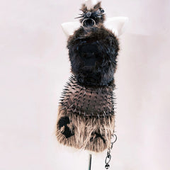 Fluffy bowknot halter backless tube top