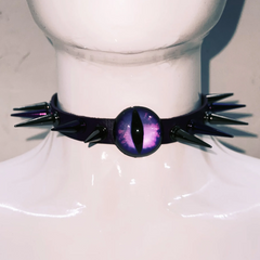 O ring metal chain rivet applique PU leather top