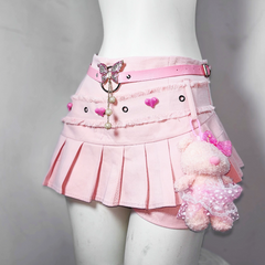 O ring PU leather butterfly applique buckle top