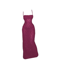 Square neck glitter backless cami maxi dress-final-sale