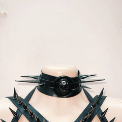 Hollow out rivet buckle o ring cami cut out top